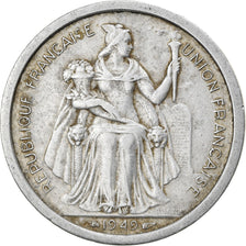 Coin, FRENCH OCEANIA, 2 Francs, 1949, VF(30-35), Aluminum, KM:3