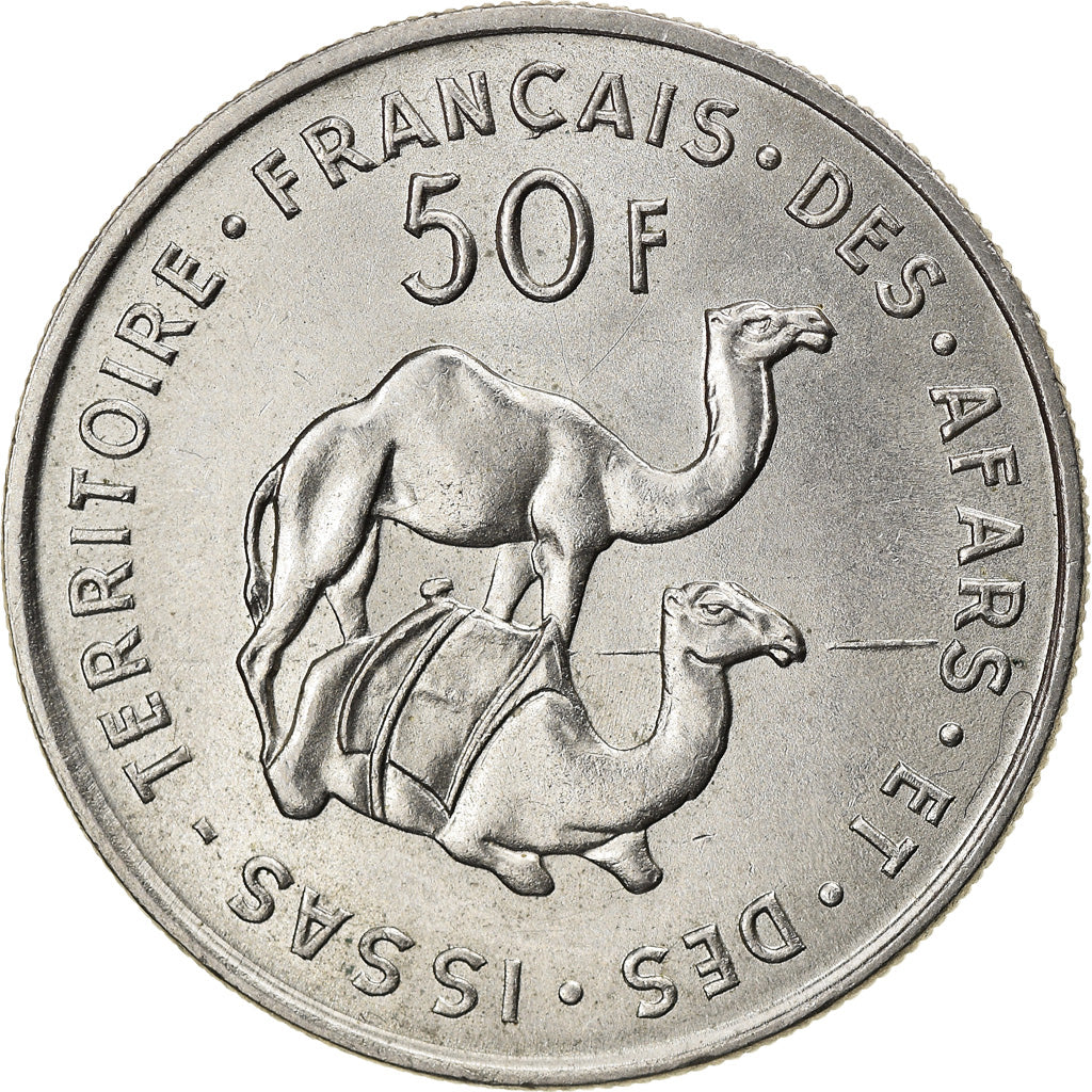 Moneta, AFARS E ISSAS FRANCESI, 50 Francs, 1970, BB+, Rame-nichel, KM:18