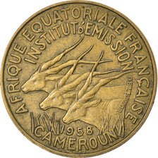 Coin, Cameroon, 5 Francs, 1958, EF(40-45), Aluminum-Bronze, KM:10
