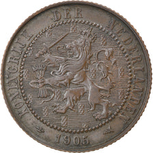 Coin, Netherlands, Wilhelmina I, 2-1/2 Cent, 1905, AU(50-53), Bronze, KM:134