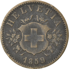 Coin, Switzerland, 20 Rappen, 1859, Bern, VF(30-35), Billon, KM:7
