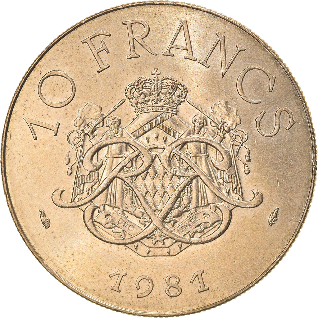 Coin, Monaco, Rainier III, 10 Francs, 1981, Paris, EF(40-45)