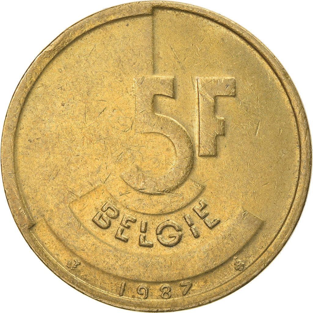 Monnaie, Belgique, 5 Francs, 5 Frank, 1987, Bruxelles, TTB, Brass Or