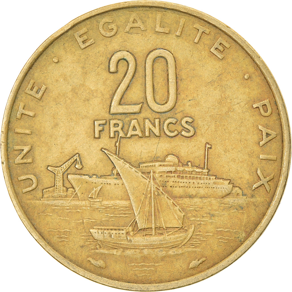 Coin, Djibouti, 20 Francs, 1983, Paris, VF(30-35), Aluminum-Bronze, KM:24