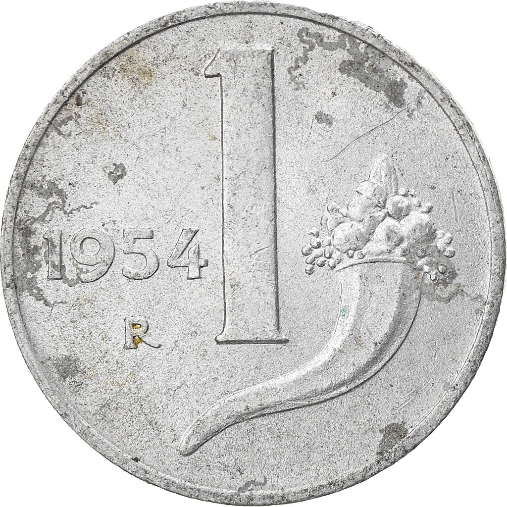 Coin, Italy, Lira, 1954, Rome, VF(20-25), Aluminum, KM:91