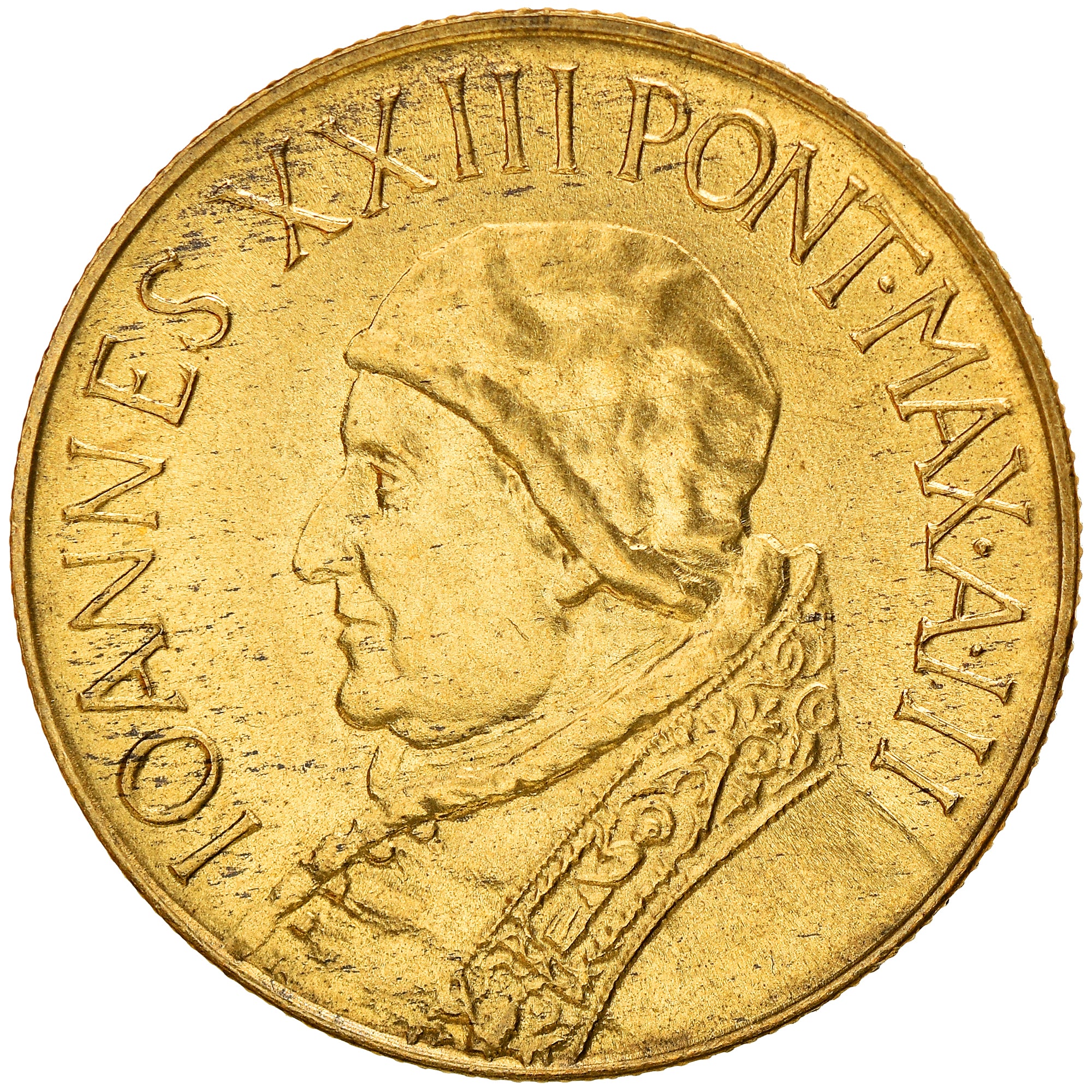 Moeda, CIDADE DO VATICANO, John XXIII, 20 Lire, 1961, MS(63), Alumínio-Bronze