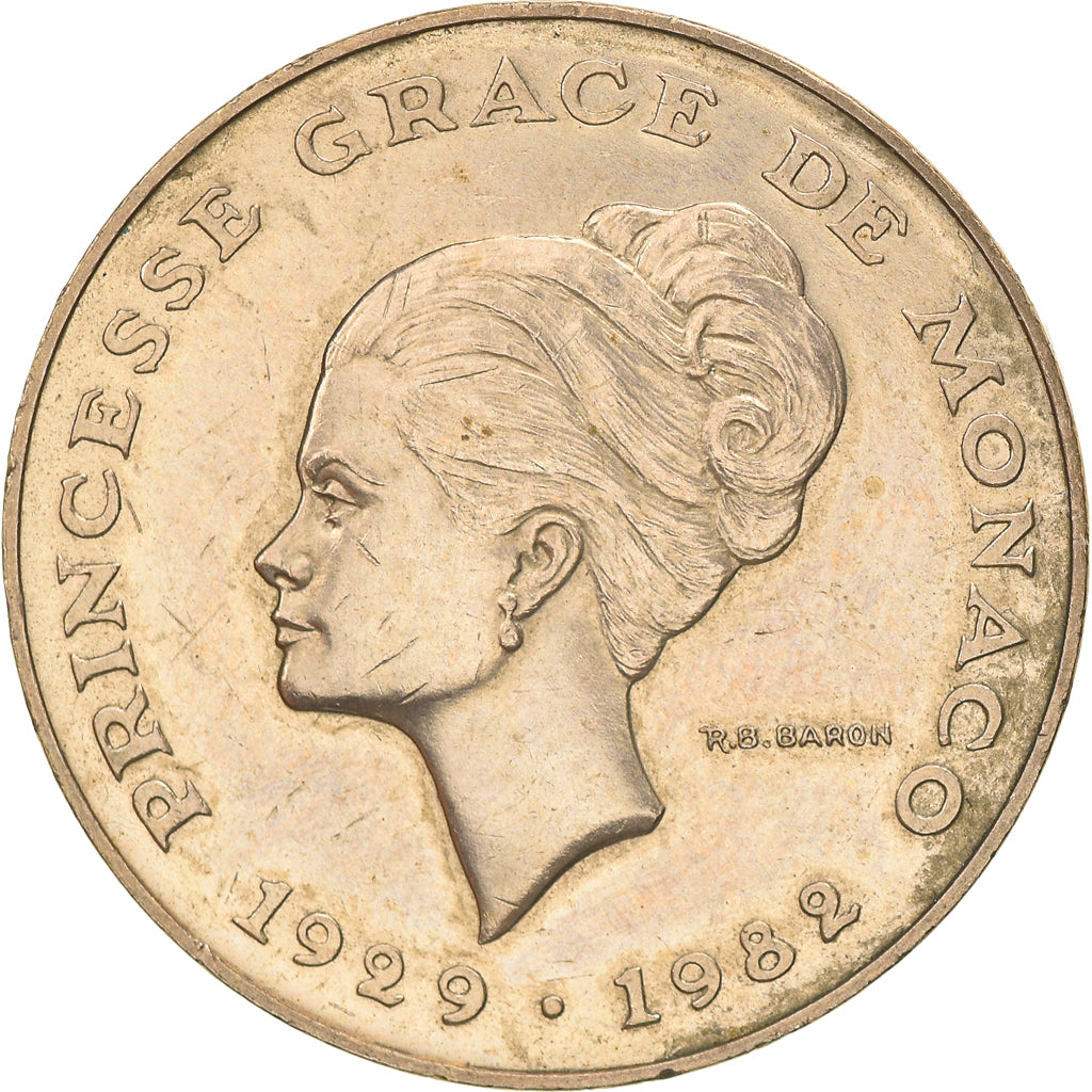 Coin, Monaco, Rainier III, 10 Francs, 1982, EF(40-45), Copper-Nickel-Aluminum