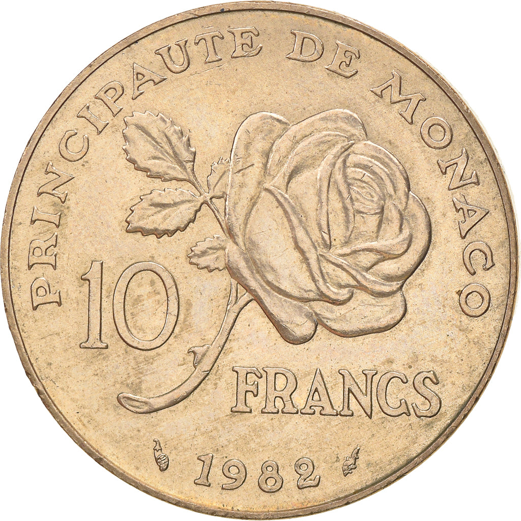 Coin, Monaco, Rainier III, 10 Francs, 1982, EF(40-45), Copper-Nickel-Aluminum