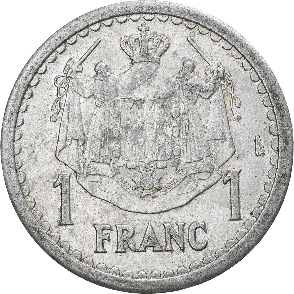 Moneta, Monaco, 1 Franc, Undated (1943), MB+, Alluminio, Gadoury:MC131