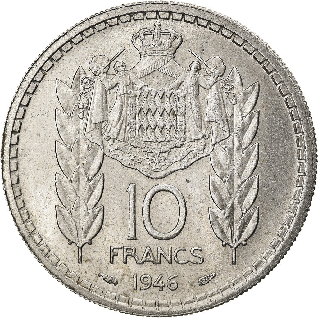 Coin, Monaco, Louis II, 10 Francs, 1946, AU(50-53), Copper-nickel, KM:123