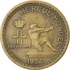 Coin, Monaco, Louis II, 50 Centimes, 1924, Poissy, VF(30-35), Aluminum-Bronze