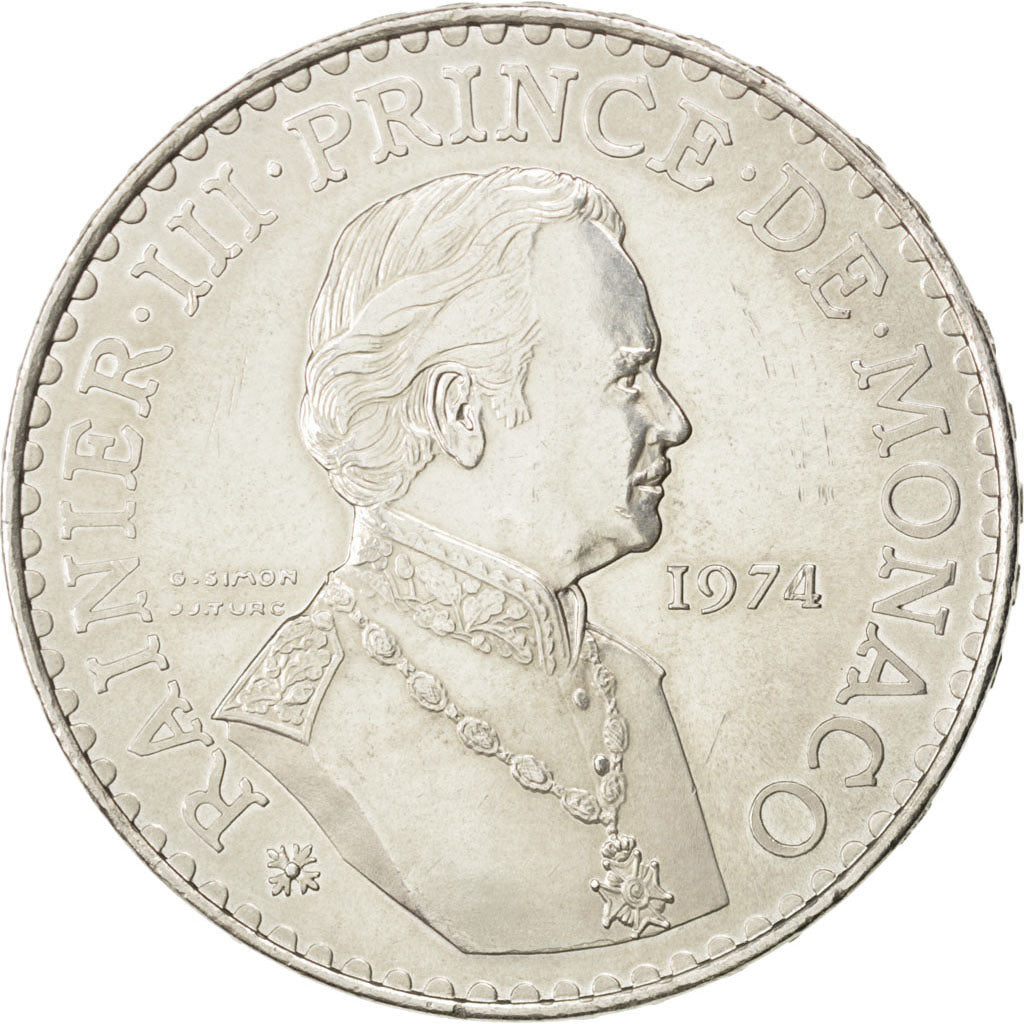 Monaco, Rainier III, 50 Francs 1974, KM 152.1