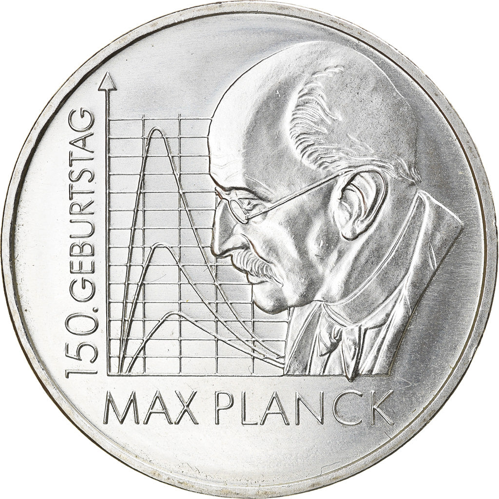 GERMANY - FEDERAL REPUBLIC, 10 Euro, Max Planck, 2008, Stuttgart, MS(65-70)