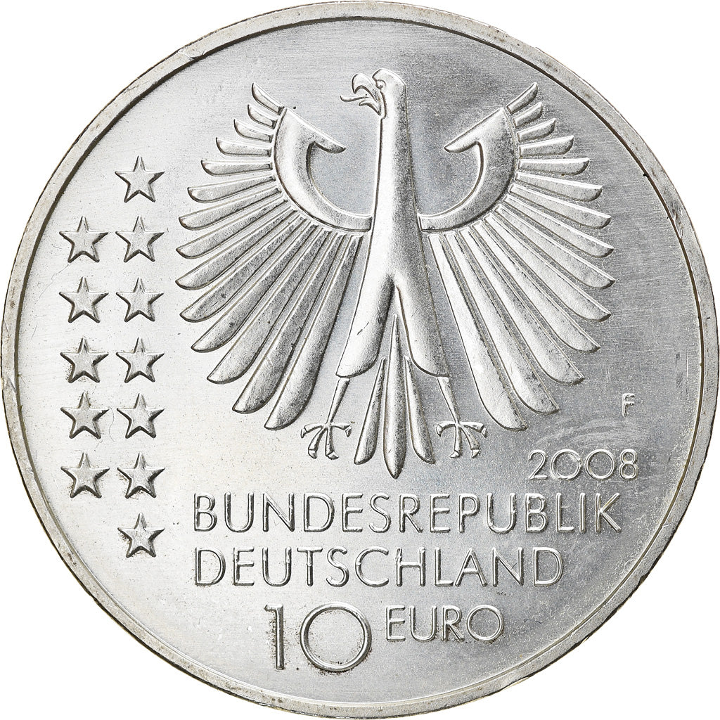 GERMANY - FEDERAL REPUBLIC, 10 Euro, Max Planck, 2008, Stuttgart, MS(65-70)