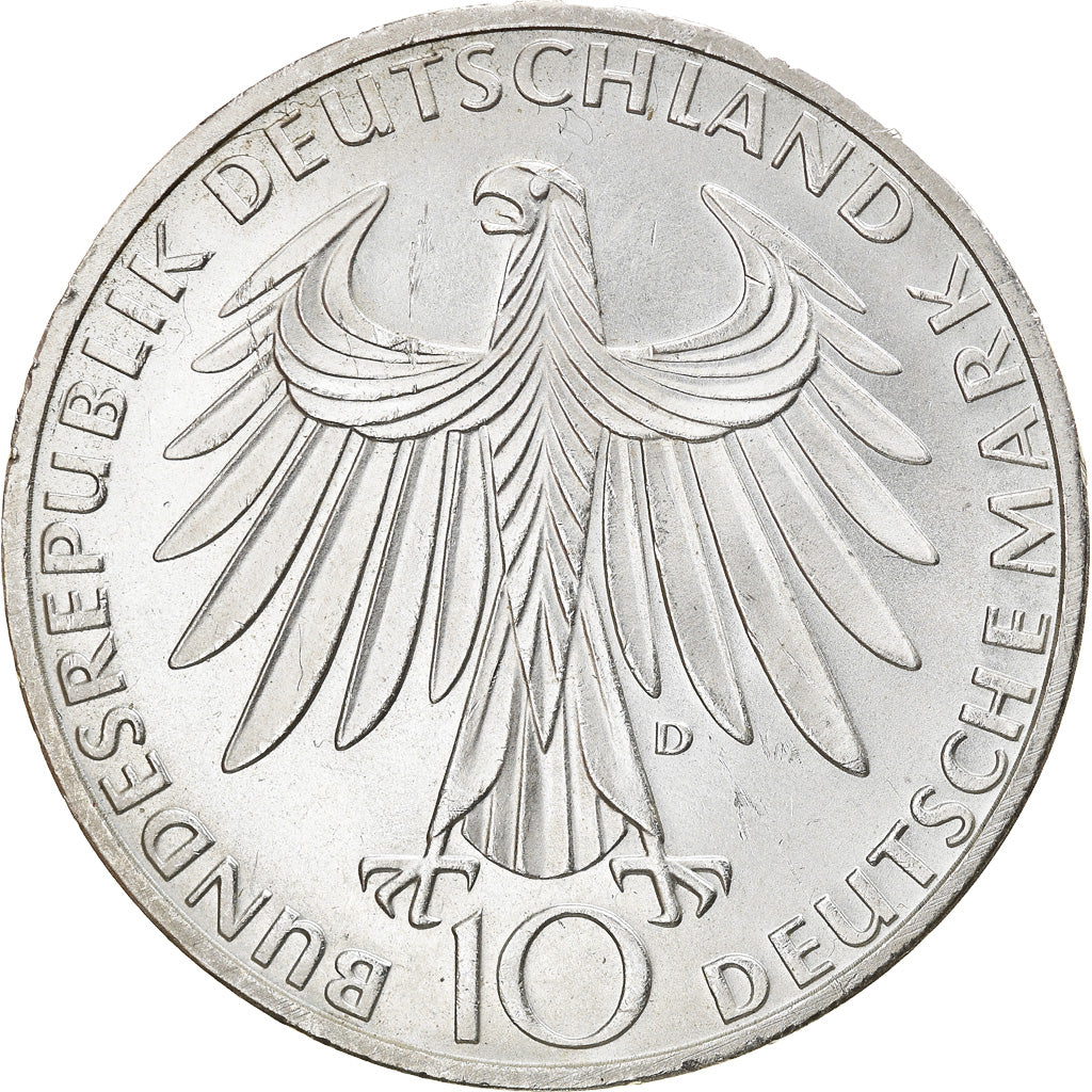 Coin, GERMANY - FEDERAL REPUBLIC, 10 Mark, 1972, Munich, MS(63), Silver, KM:132