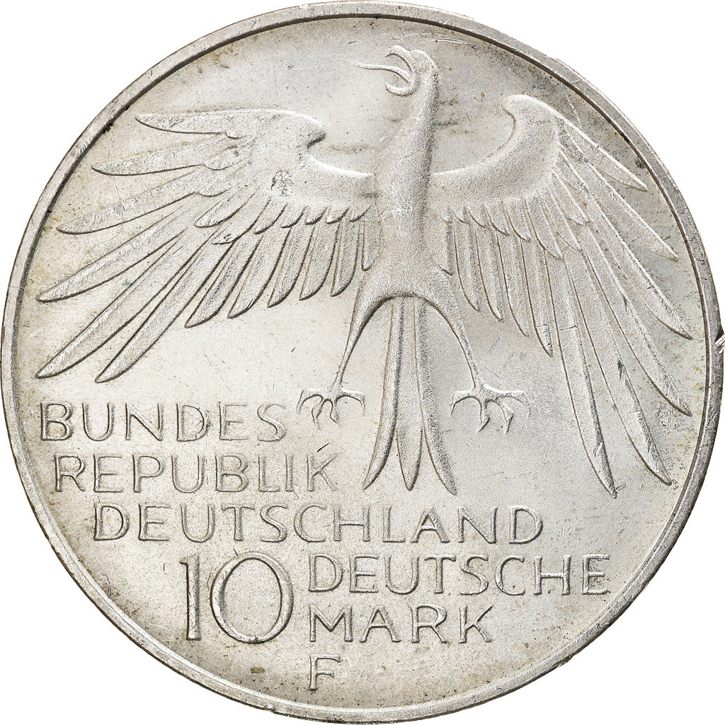 Monnaie, République fédérale allemande, 10 Mark, 1972, Stuttgart, TTB+