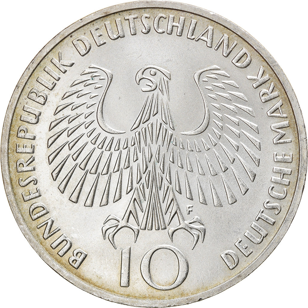 Coin, GERMANY - FEDERAL REPUBLIC, 10 Mark, 1972, Stuttgart, AU(55-58), Silver