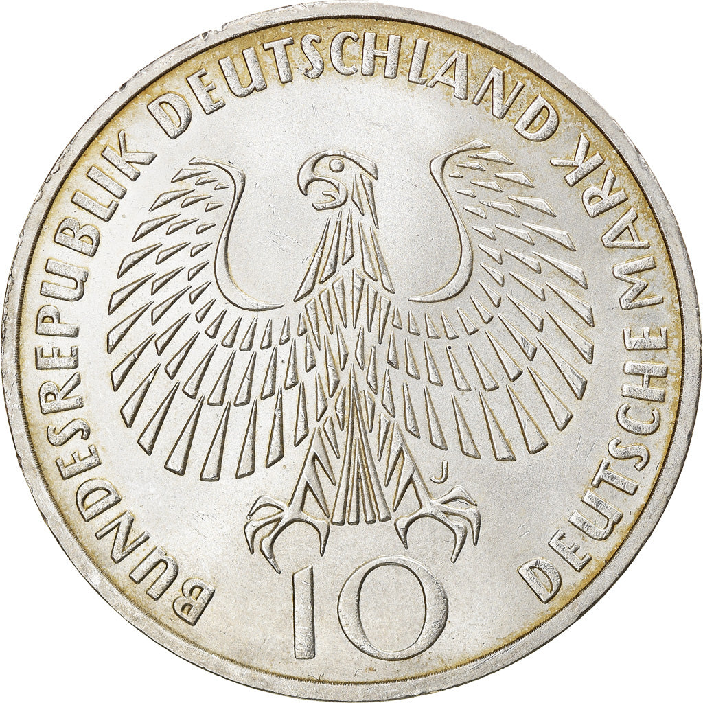 Coin, GERMANY - FEDERAL REPUBLIC, 10 Mark, 1972, Hamburg, AU(50-53), Silver