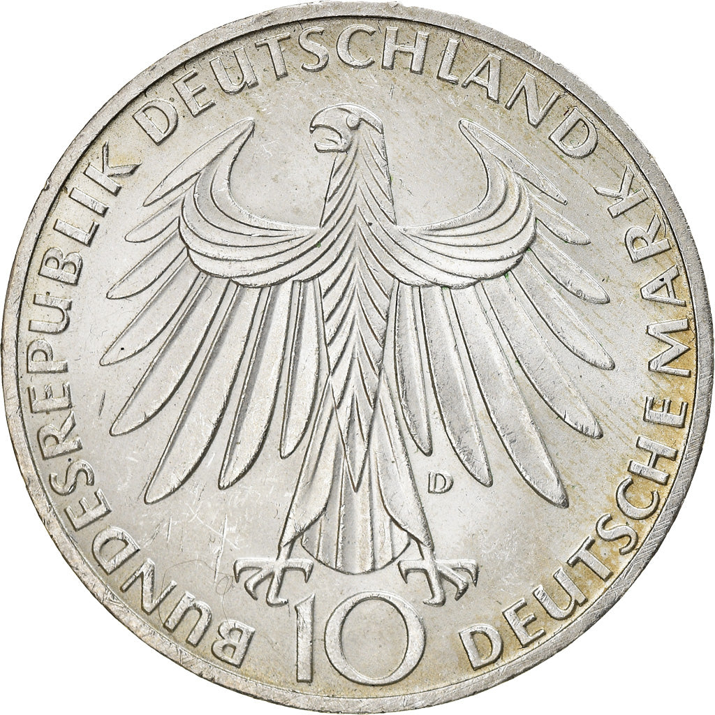 Moeda, ALEMANHA - REPÚBLICA FEDERAL, 10 Mark, 1972, Munich, AU(55-58), Prata