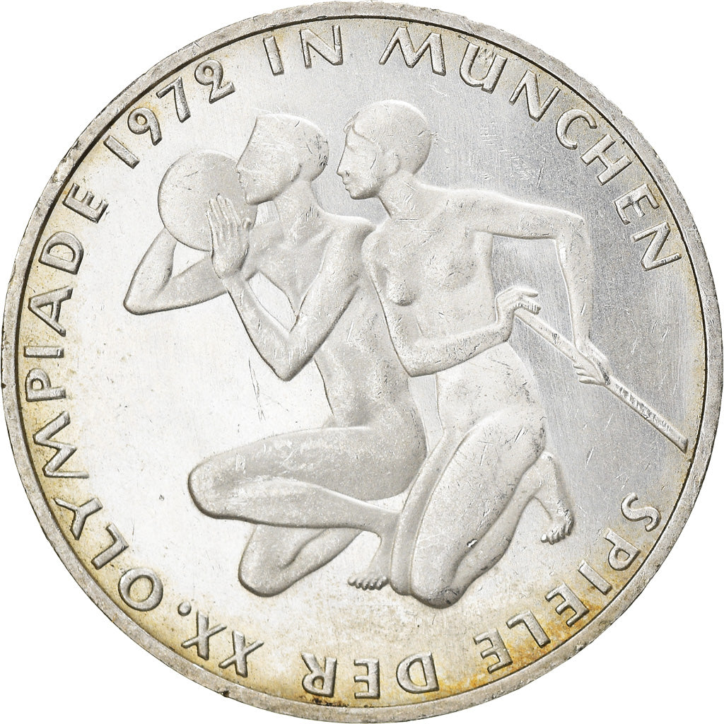 Moneta, GERMANIA - REPUBBLICA FEDERALE, 10 Mark, 1972, Hambourg, BB, Argento