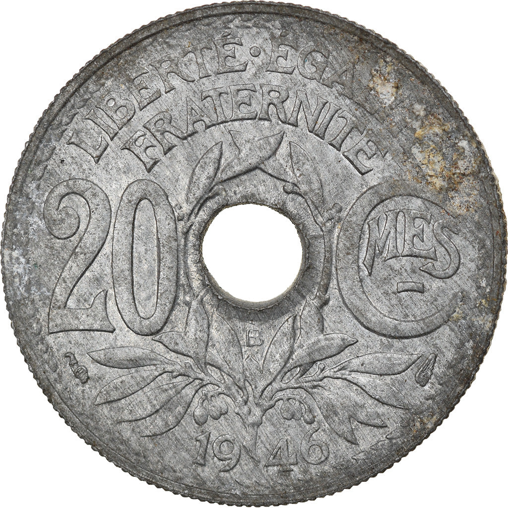 Coin, France, Lindauer, 20 Centimes, 1946, Beaumont le Roger, VF(30-35), Zinc