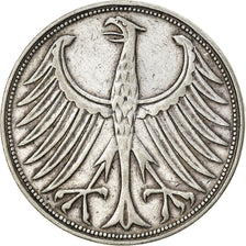 Coin, GERMANY - FEDERAL REPUBLIC, 5 Mark, 1951, Stuttgart, EF(40-45), Silver