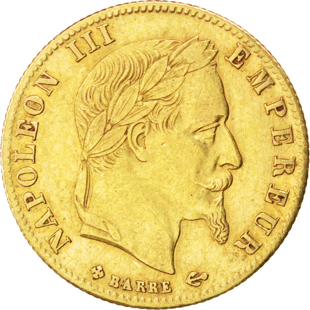 Second Empire, 5 Francs or Napoléon III tête laurée 1865 BB, KM 803.2