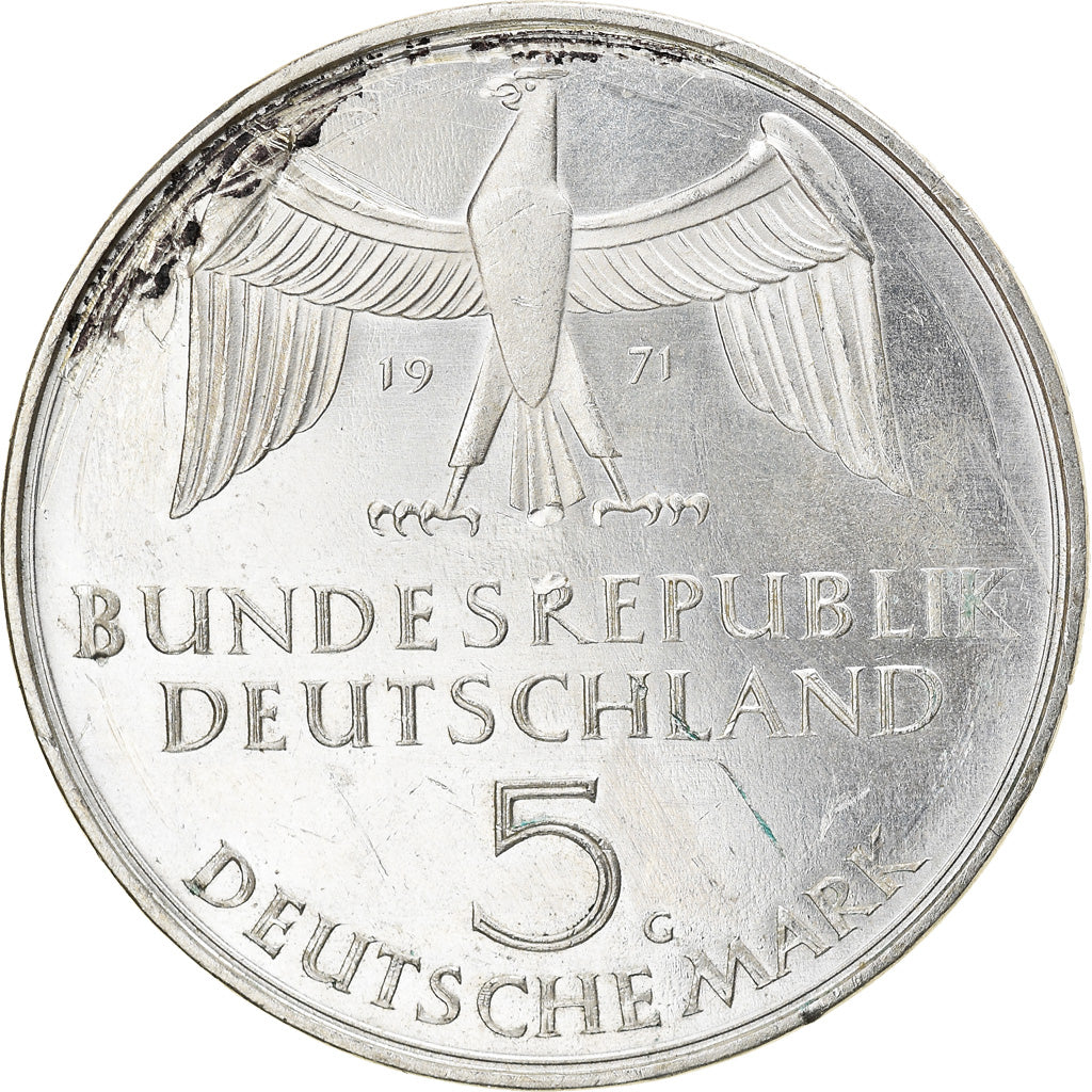 Coin, GERMANY - FEDERAL REPUBLIC, 5 Mark, 1971, Karlsruhe, Germany, VF(30-35)