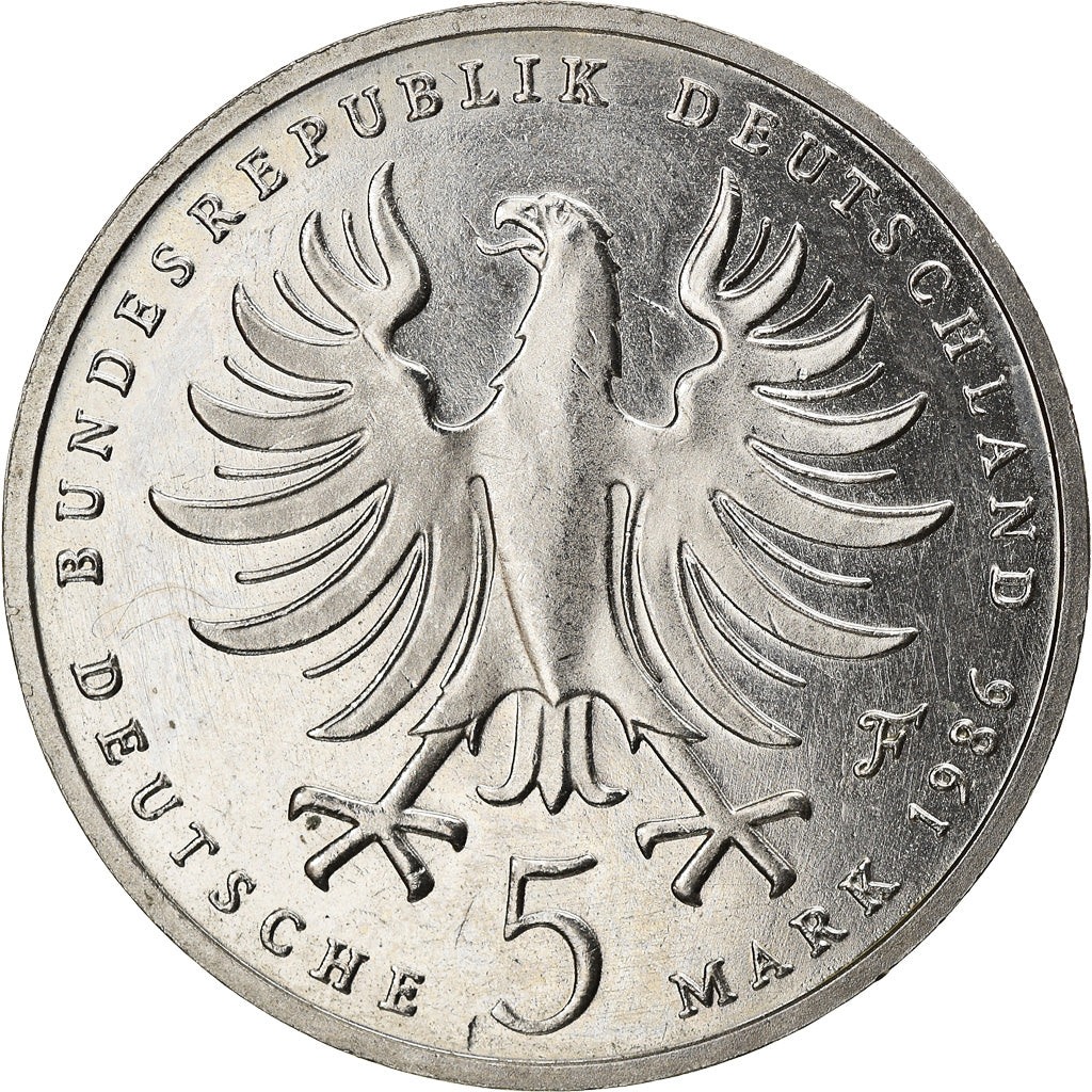 Coin, GERMANY - FEDERAL REPUBLIC, 5 Mark, 1986, Stuttgart, Germany, AU(55-58)