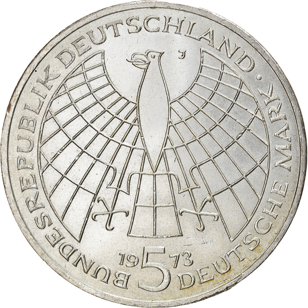 Coin, GERMANY - FEDERAL REPUBLIC, 5 Mark, 1973, Hamburg, Germany, AU(50-53)
