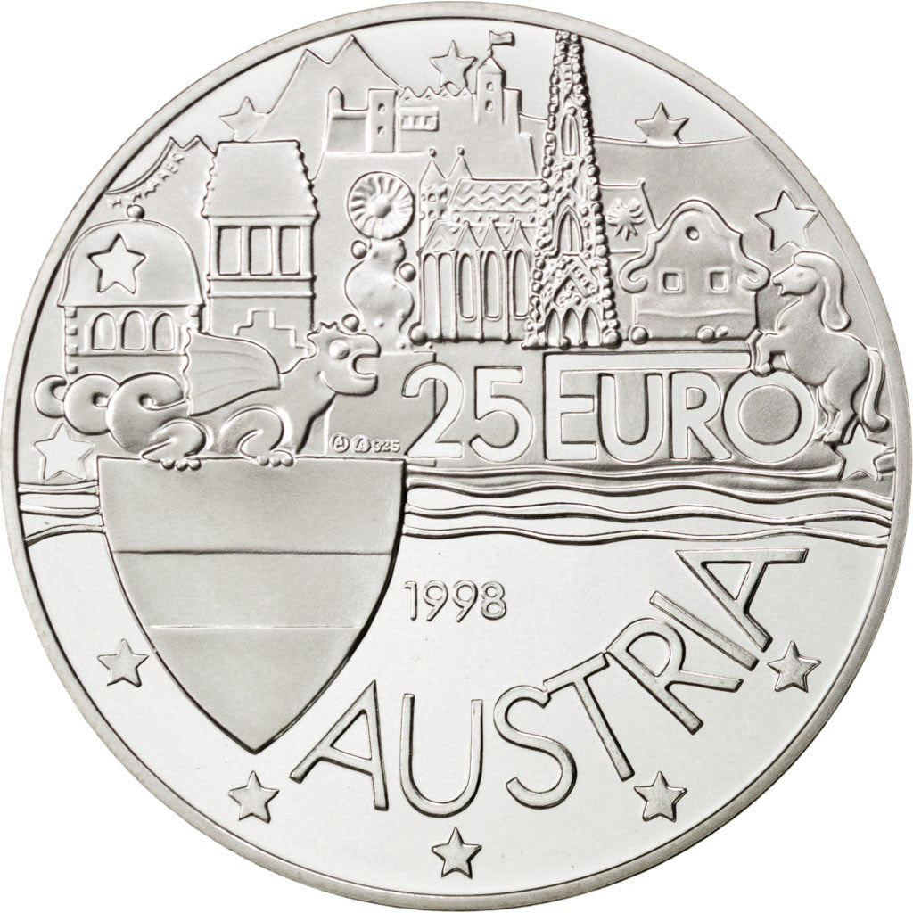 Coin, Austria, 25 Euro, 1998, MS(63), Silver, KM:48