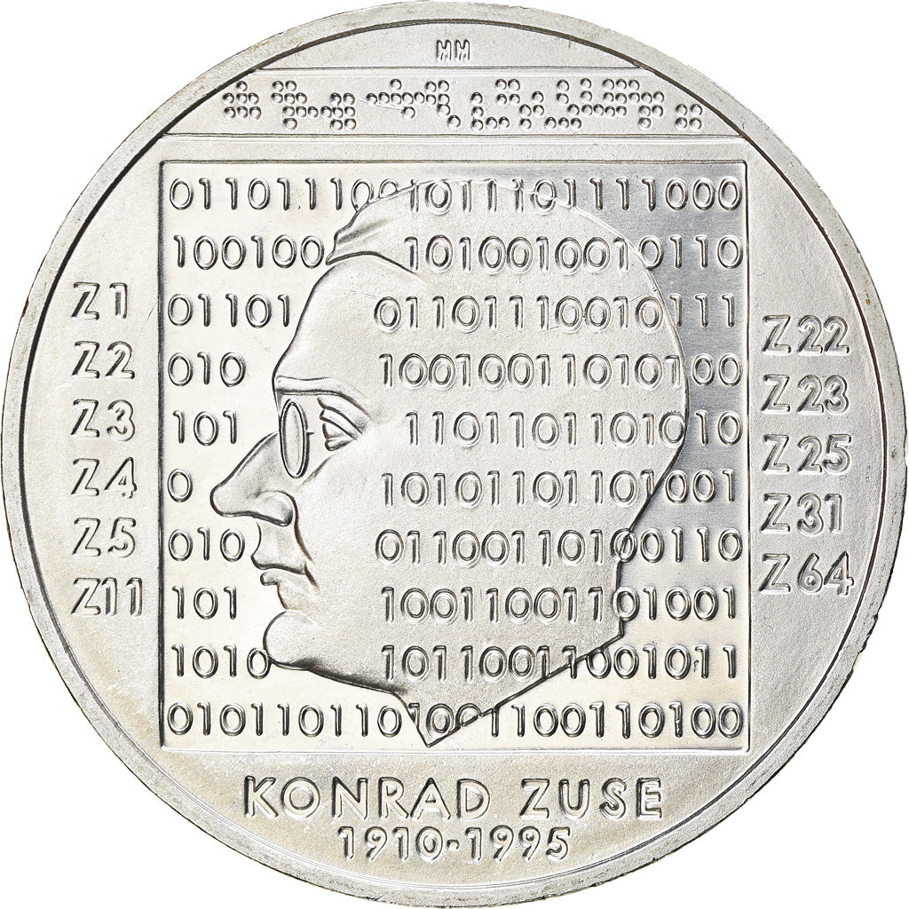 République fédérale allemande, 10 Euro, Konrad Zuse, 2010, Karlsruhe, BE