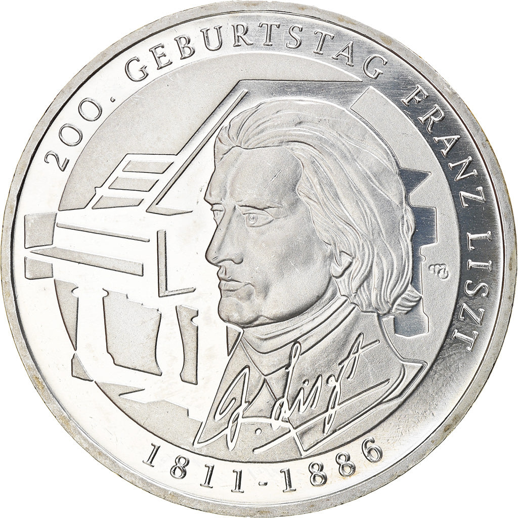 Germany, 10 Euro, Franz Listz, 2011, Karlsruhe, BE, MS(65-70), Silver, KM:295