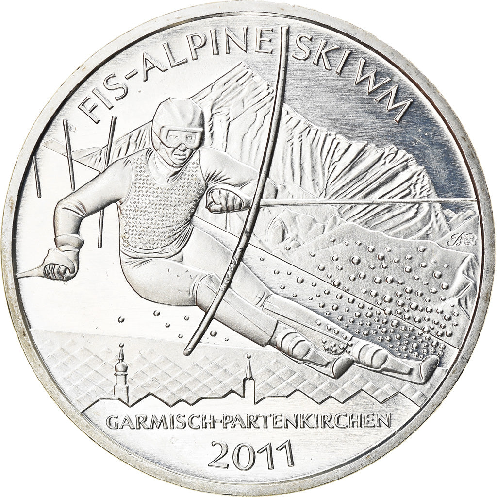 GERMANY - FEDERAL REPUBLIC, 10 Euro, FIS-Alpine Ski, 2011, Stuttgart, BE