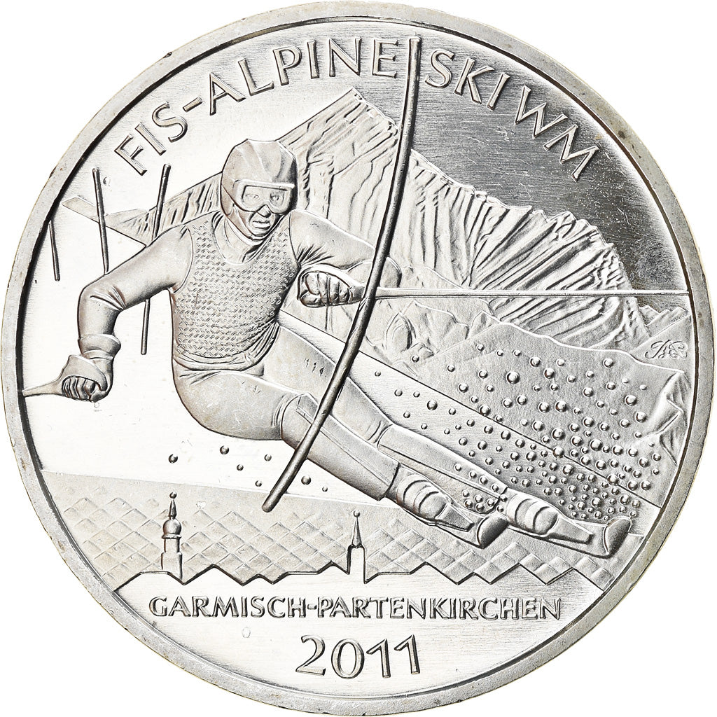 GERMANY - FEDERAL REPUBLIC, 10 Euro, FIS-Alpine Ski, 2011, Stuttgart, BE