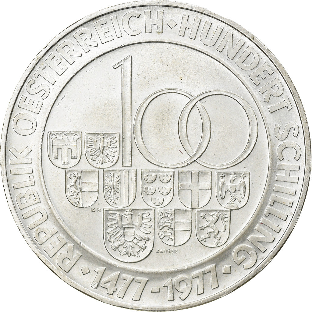 Coin, Austria, 100 Schilling, 1977, MS(63), Silver, KM:2936