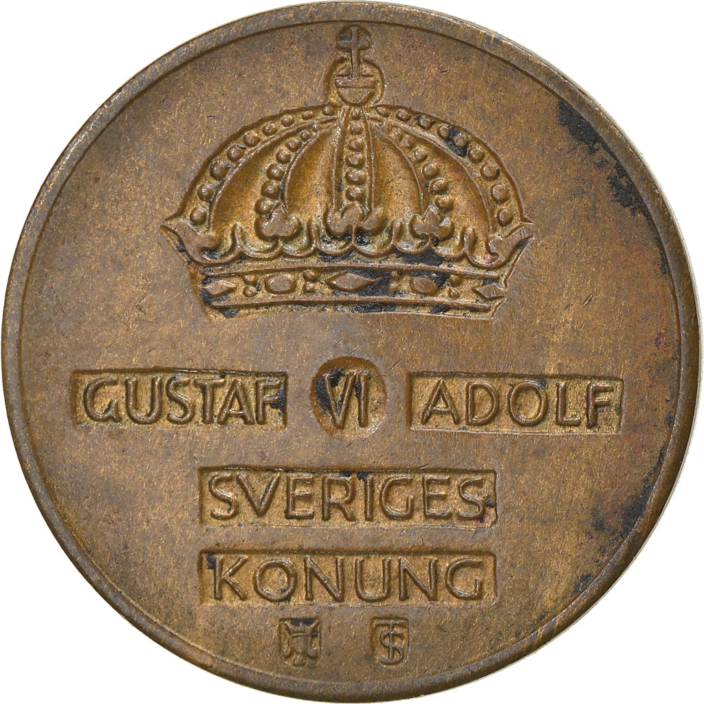 Coin, Sweden, Gustaf VI, 2 Öre, 1961, EF(40-45), Bronze, KM:821