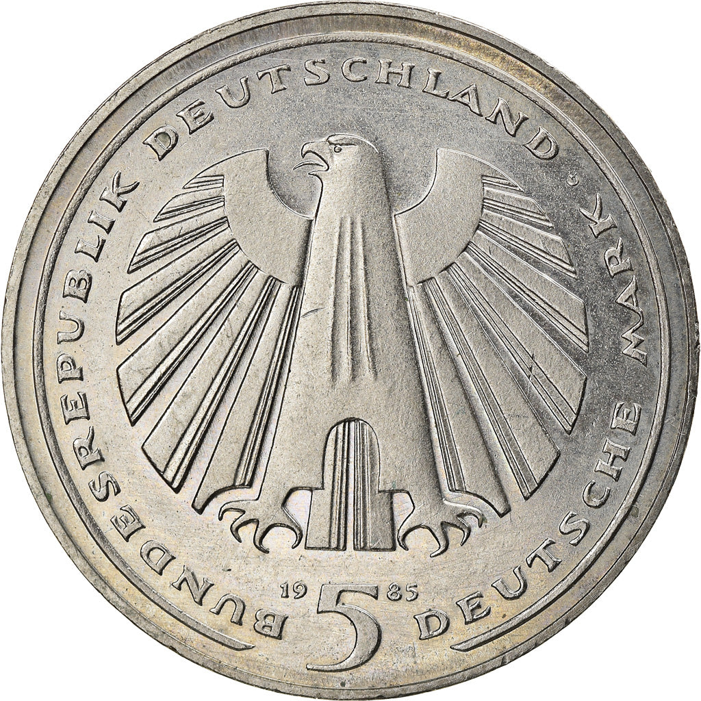 Coin, GERMANY - FEDERAL REPUBLIC, 5 Mark, 1985, Karlsruhe, Germany, EF(40-45)