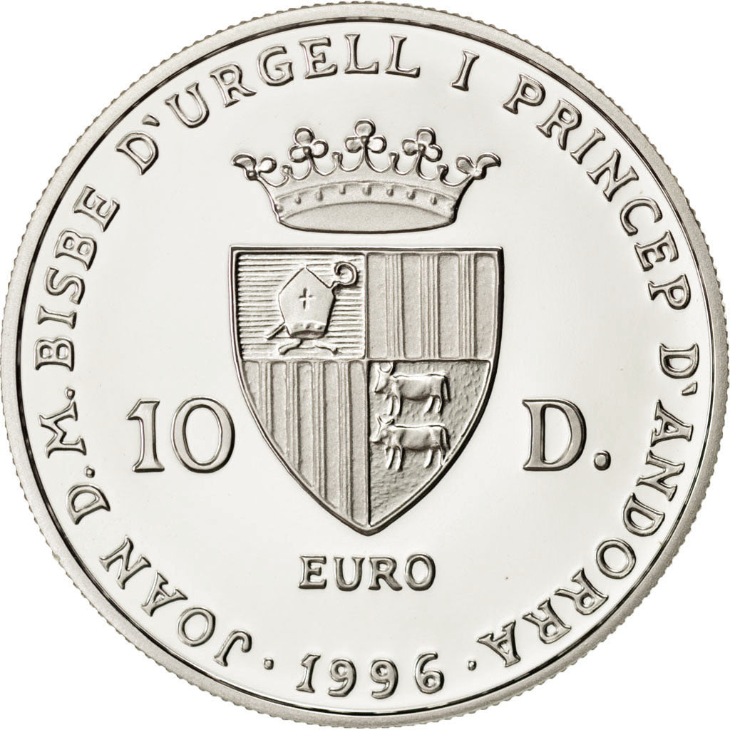 Andorra, 10 Diners, 1996, SPL, Argento, KM:125