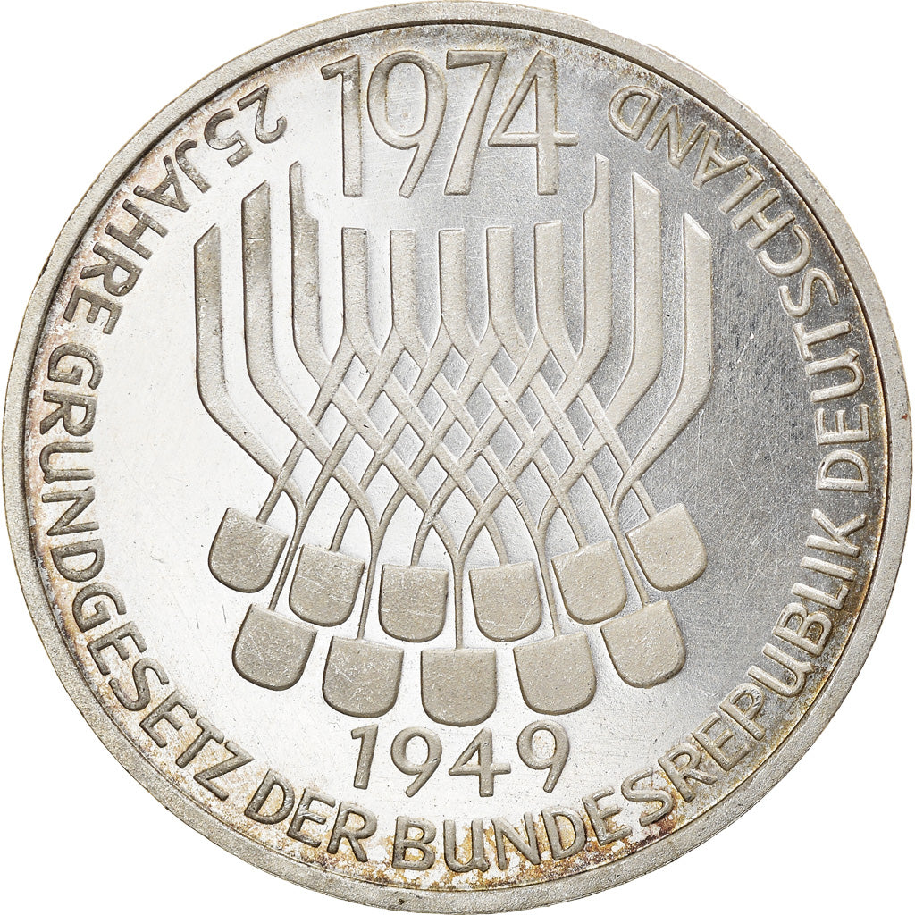 Coin, GERMANY - FEDERAL REPUBLIC, 5 Mark, 1974, Stuttgart, Germany, BE