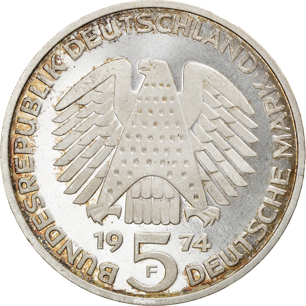 Coin, GERMANY - FEDERAL REPUBLIC, 5 Mark, 1974, Stuttgart, Germany, BE