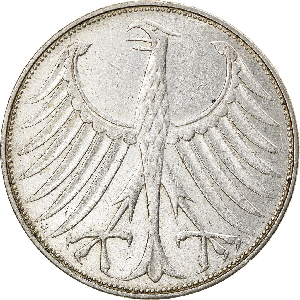 Moneta, GERMANIA - REPUBBLICA FEDERALE, 5 Mark, 1971, Karlsruhe, BB, Argento