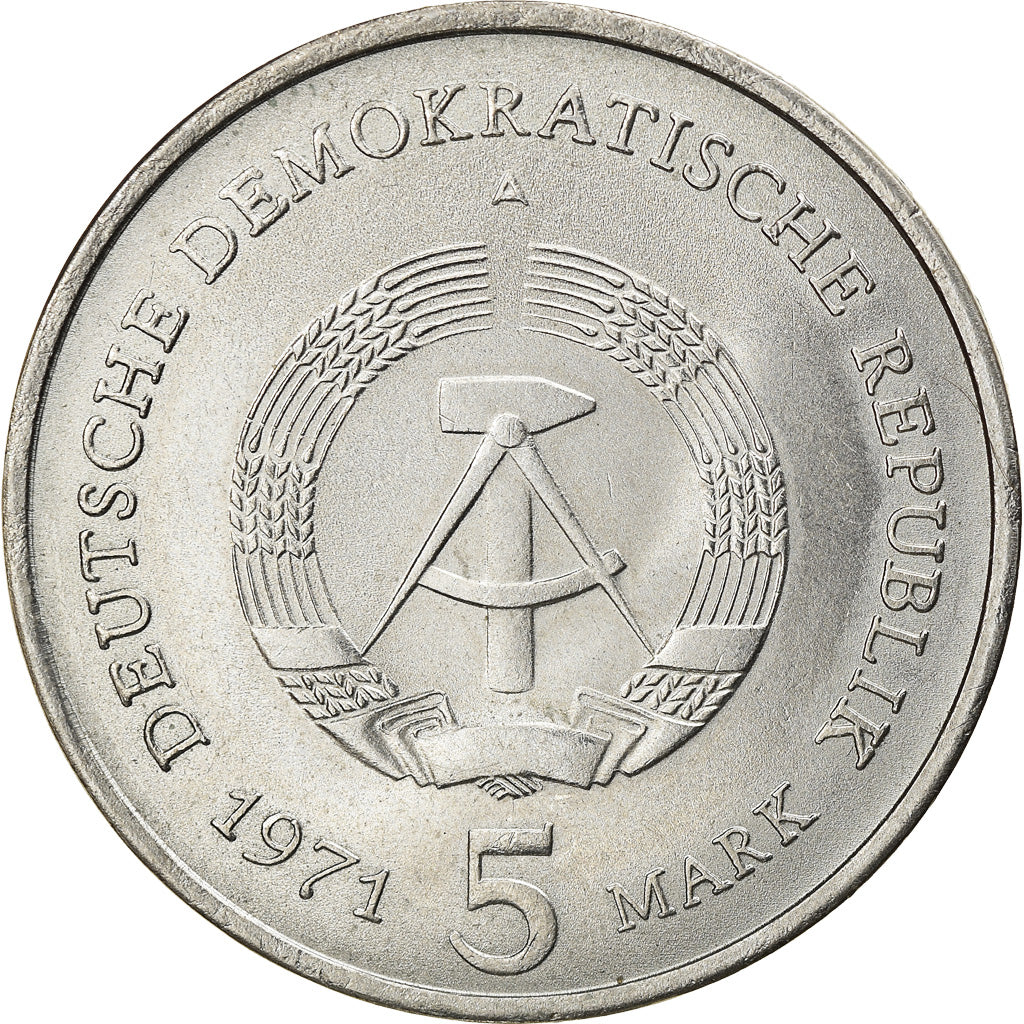 Coin, GERMAN-DEMOCRATIC REPUBLIC, 5 Mark, 1971, Berlin, AU(50-53)