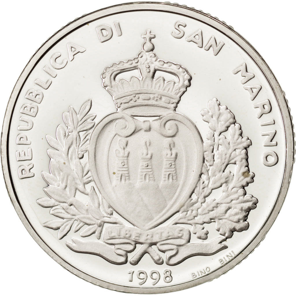 Coin, San Marino, 10000 Lire, 1998, MS(63), Silver, KM:387