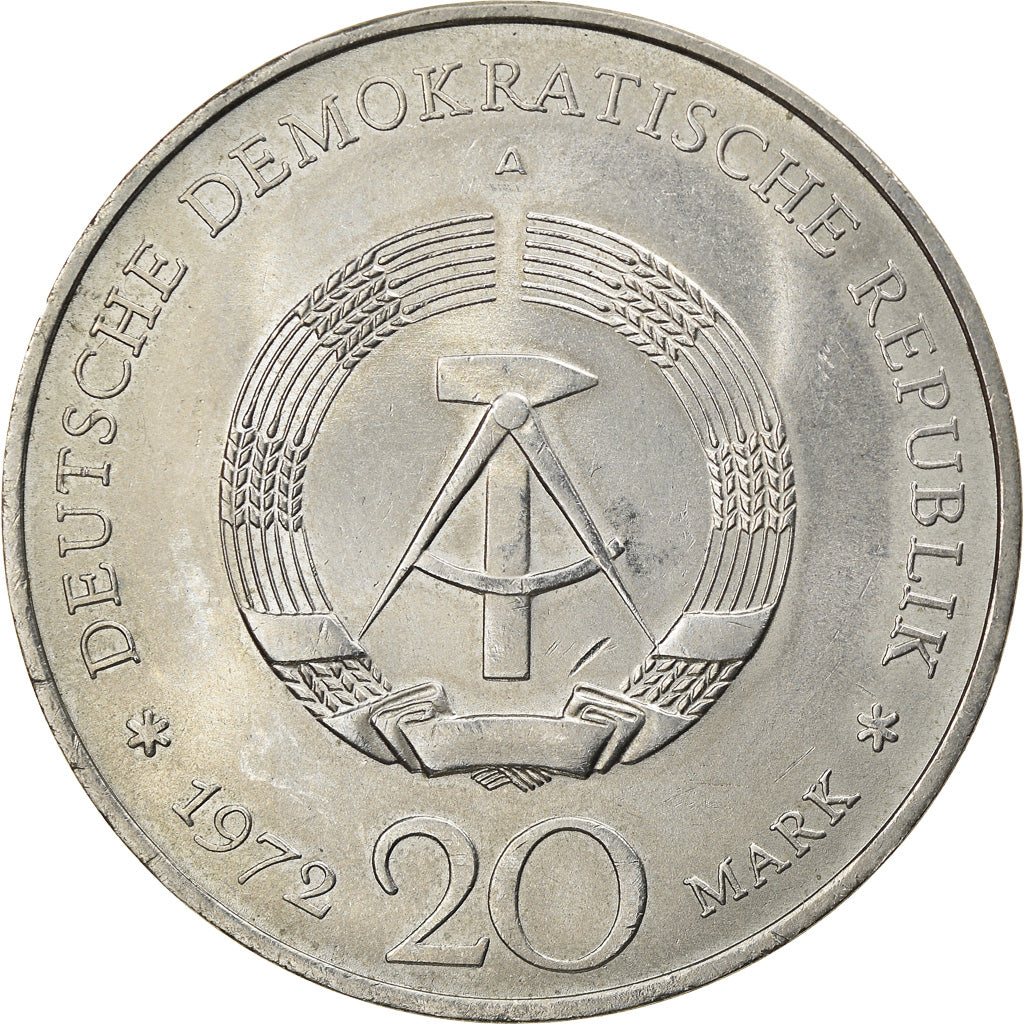 Coin, GERMAN-DEMOCRATIC REPUBLIC, 20 Mark, 1972, Berlin, AU(50-53)