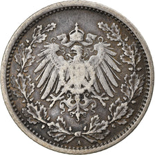 Coin, GERMANY - EMPIRE, 1/2 Mark, 1905, Berlin, EF(40-45), Silver, KM:17