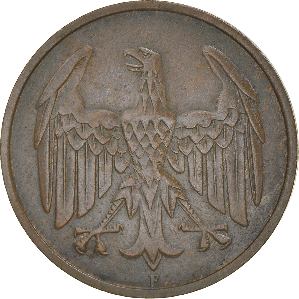 Coin, GERMANY, WEIMAR REPUBLIC, 4 Reichspfennig, 1932, Stuttgart, EF(40-45)