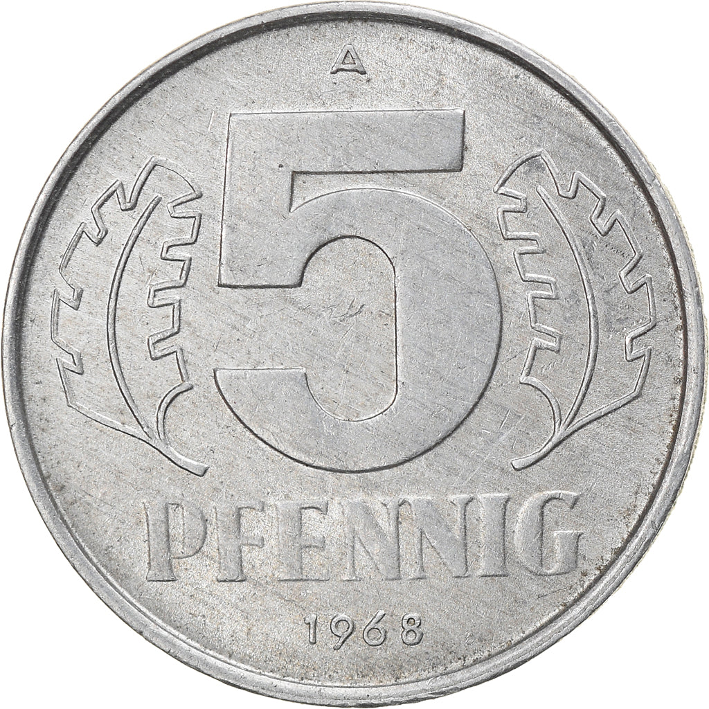 Monnaie, GERMAN-DEMOCRATIC REPUBLIC, 5 Pfennig, 1968, Berlin, SUP, Aluminium