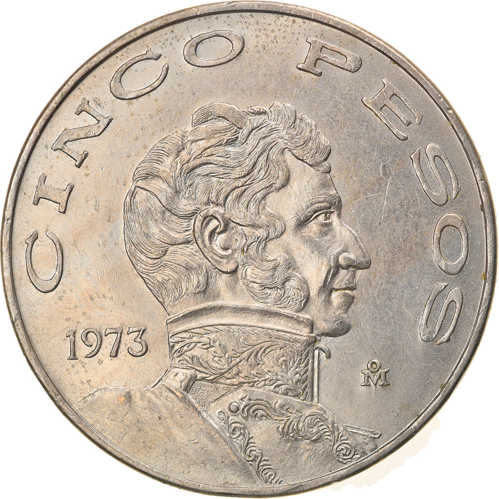 Coin, Mexico, 5 Pesos, 1973, Mexico City, EF(40-45), Copper-nickel, KM:472