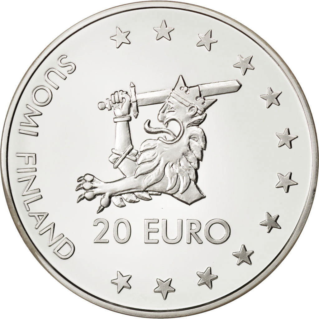 Finlandia, 20 Euro, 1996, SPL, Argento, KM:22